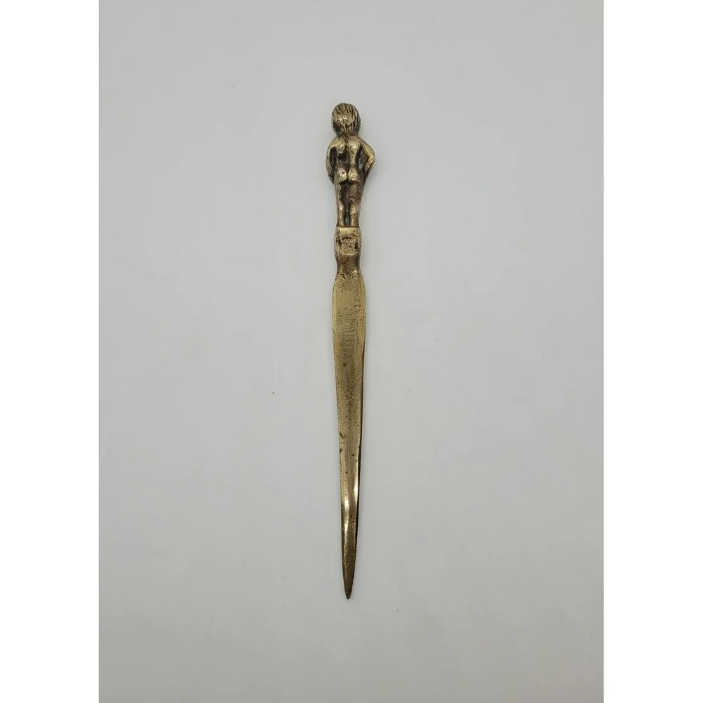 Vintage Brass Manneken Pis Bruxelles Letter Opener‎ Brussels Souvenir 5.75 inch